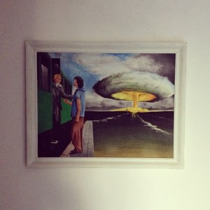 The folks I'm staying with in Broumov, CZ asked me if I wanted to see the worst painting ever. It was hanging in their stairwell.